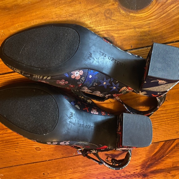 SOLD Floral brocade/tapestry block heel double ankle strappy shoes 7.5 - Picture 5 of 8